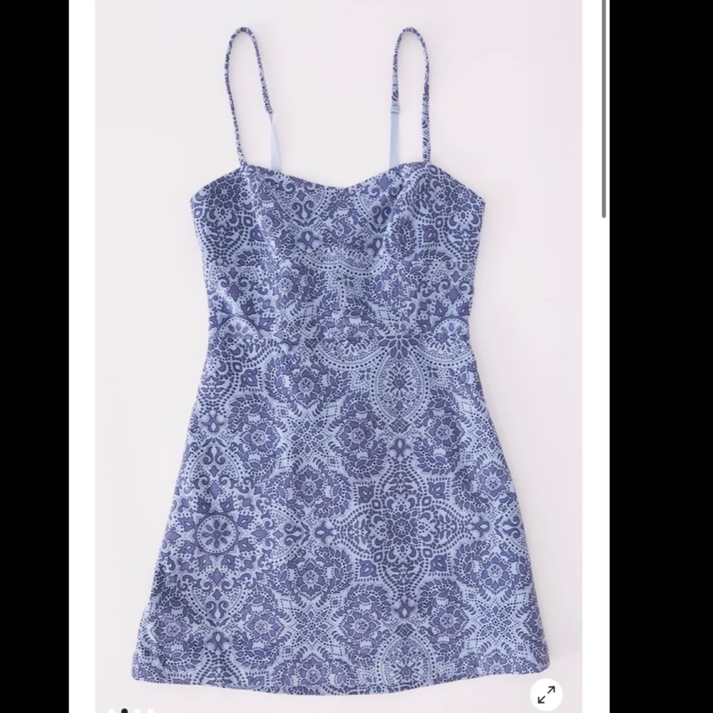 Blue Urban Outfitters Corduroy Bustier Dress